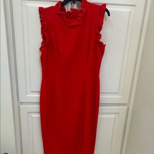 Maggy London Vibrant Red Midi Dress